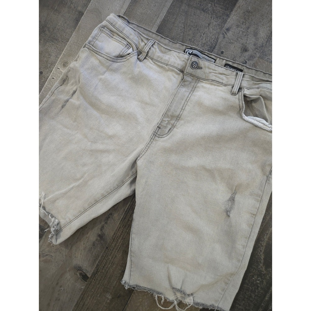 Tailored Recreation Premium Gray Denim Cutoff Shorts Distressed Frayed Jorts 38